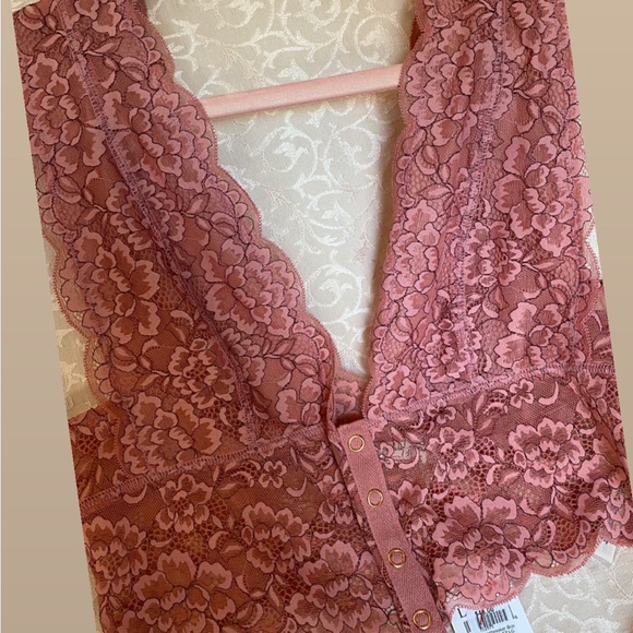 NWT Intimately Free People FP Bralette rose pink lace small lace - crop top XS - Picture 16 of 17